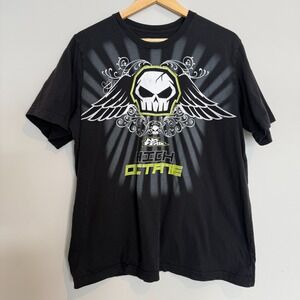 No Fear Graphic T Shirt Mens XL Black  High Octane Skull Wings Skater Grunge‎